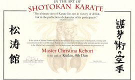 Kudan, 9th Dan certificate. May 20, 2024.