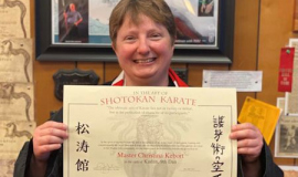 Christina Kebort with  her Kudan, 9th Dan Certificate. May 20, 2024.