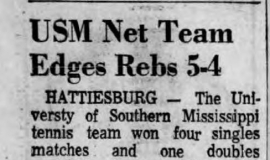 USM Net Team Edges Rebs 5-4. April 16, 1966.