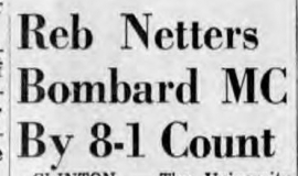Reb Netters Bombard MC By 8-1 Count. March 31, 1968.