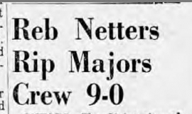 Reb Netters Rip Majors Crew 9-0. May 1, 1968.