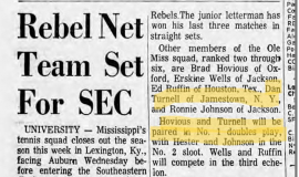 Rebel Net Team Set For SEC. May 8, 1968.