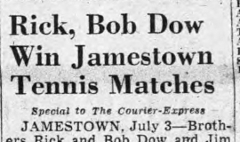 Rick, Bob Dow Win Jamestown Tennis Matches. July 4, 1959.
