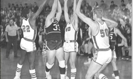 Dave Criscione (#33) is defended  in this 1969 Dunkirk at Jamestown game by, among others, fellow CSHOF inductee Donn Johnston (#50).