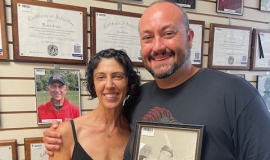 Mike (Irv Noren's grandson) and Kristen Tourtellott visited the CSHOF on July 3, 2024.