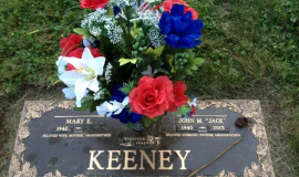 Jack Keeney's grave marker.