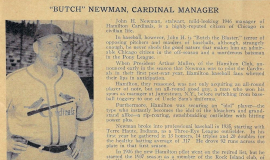 1946 Hamilton Cardinals program biography of John Newman..
